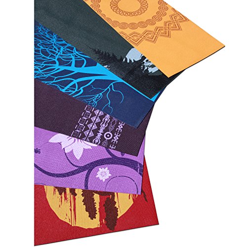 AURORAE Classic/Printed Extra Thick and Long Yoga Mat. Slip Free Rosin included - color: Wooded Pine