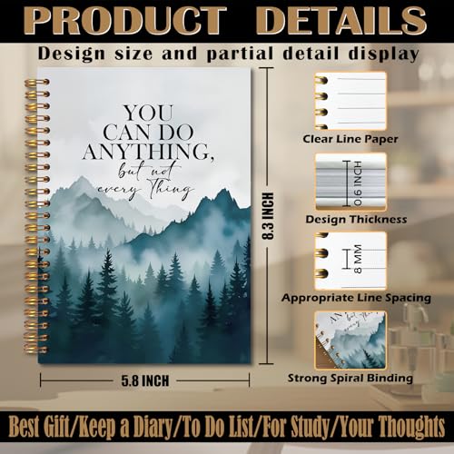Forest Inspirational Notebook, Motivational Quote Journaling Notebook, Positive Journal for Women Men, You Can Do Anything But Not Everything Spiral Notebooks 5.5x8.3 Inch - color: Notebook-18