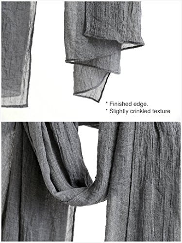 Jeelow Solid Color Scarf Wrap Shawl for Women Men – Soft Lightweight Head Scarf, All Season, Travel Beach Office Daily Wear - color: Dark Grey