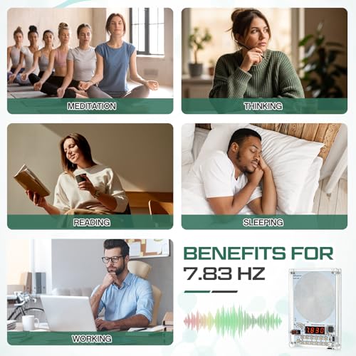 Relaxweex Adjustable Schumann Sine Wave Resonance Generator 0.1Hz-100KHz, Ultra Low Frequency Generator Sound Frequency Machine with USB Cable and Acrylic Case (White,Stylish) - color: White