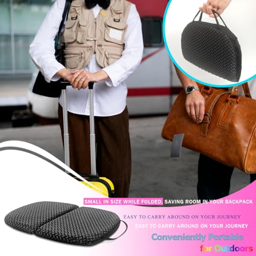 masteymoh Small Foldable Seat Cushion 0.9-Inch Thick, 14 x 9.6 Inches Portable Cooling Gel Seat Cushion for Pressure Relief, Light Seat Cushion for Travel seat Cushion, Foldable for Easier Storage - size: (Foldable) 0.9-Inch (2.29 cm) Thick