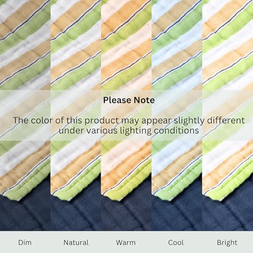 Salt Earth 100% Cotton Muslin Blanket, Gauze Blanket 55"X75" Twin, 6 Layered for Couch, Bed, Living Room, Home, Lightweight & All Season Blankets & Throws, Easy wash, Skin Friendly (Dress Blue/Print) - color: Dress Blue/ Print, size: 55"X75" Twin