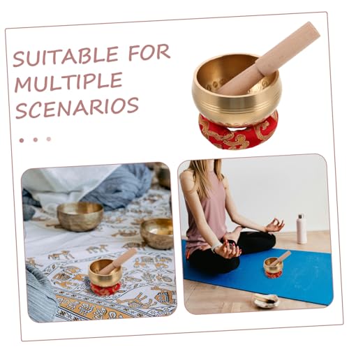 Singing Bowl Set Complete Meditation Kit with Cushion Mallet Pouch for Yoga Mindfulness Relaxation Vintage Sound Bowls for Calming Acoustics and Spiritual Practices