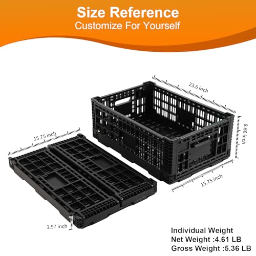 Collapsible Storage Bin Container,52 Liter Transfer heavy duty plastic storage box , Versatile Storage Basket milk crates (1)