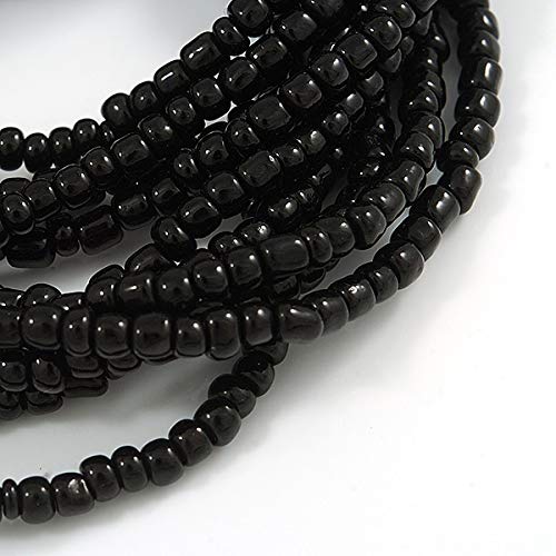 Avalaya Multistrand Black Glass Bead with Brown Wooden Bead Flex Bracelet - Medium