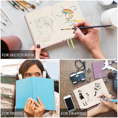 Blank Journal Notebook 720 Pages 3.9 × 5.5 No Lines Soft Leather Pocket Blank Notebook for Women Drawing Book Memo Writing Sketch Diary Notebook (Blue Blank Notebook) - color: Blue Blank Notebook