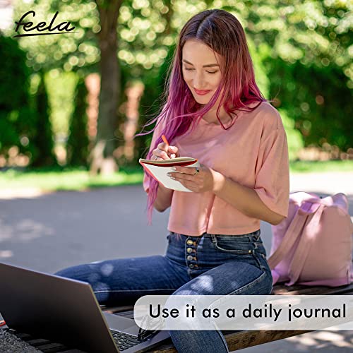 feela 8 Pack Soft Cover Journal Bulk, Notebooks College Ruled for Work, Lined Travel Journal for Women Men, Note Taking Notebook School Supplies Business Writing, 8.2” x 5.5”, A5, Red - color: 8 Red