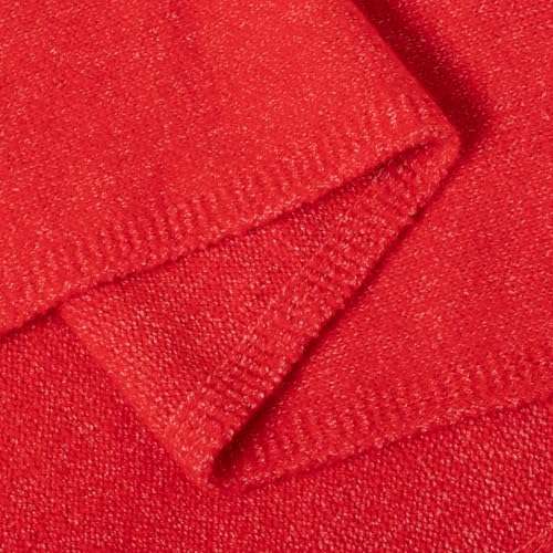 RIIQIICHY Shawl Wrap Women Pashmina Triangle Cape Knit Sweater Scarf for Fall Winter Fashion Accessory - color: Red