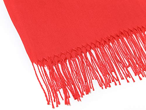 Cindy & Wendy Pashmina Shawls and Wraps Scarf for Women Soft Large Winter Shawl for Evening Dress Wedding Party - color: Red