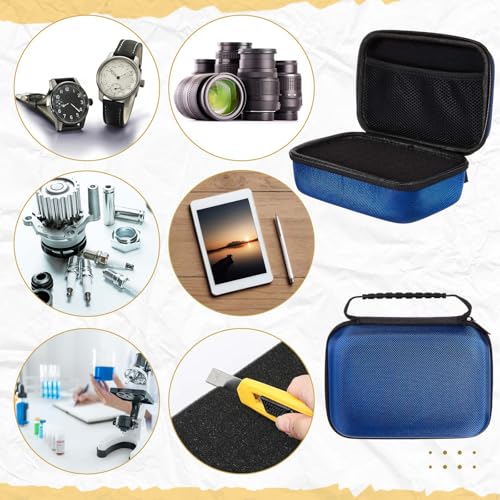 EVA Hard Case with Customizable Foam 7.1 x 4.7 x 3.1 Inch Protective EVA Carrying Case Shockproof Outdoor for Camera, Digital Products, Electronic Instruments with Knife, Blue