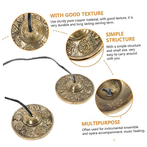 Nepal Style Pure Copper Meditation Bell Yoga Decor Hand Bells for Adults