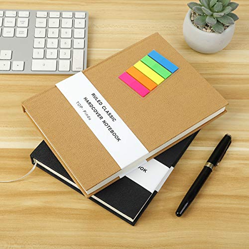 A5 Hardback Notebook Journal, Thick Classic Notebook, Hardcover Executive Notebooks, Plain Basics Journal, 296pp, 80gsm, 8.4 x 5.7 inch (Kraft)