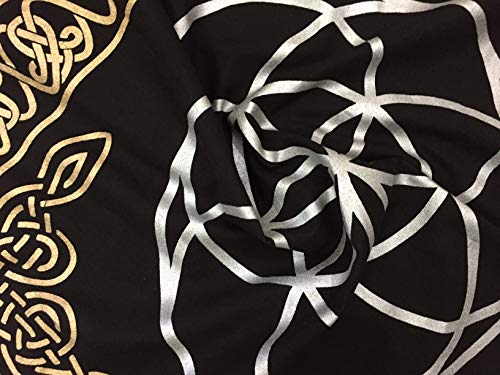Indian Consigners Altar Cloth Geometric Witchcraft Alter Tarot Spread Top Cloth Wiccan Square Spiritual 18 by 18 Sacred(Geometric Gold Silver) - color: Geometric Gold Silver