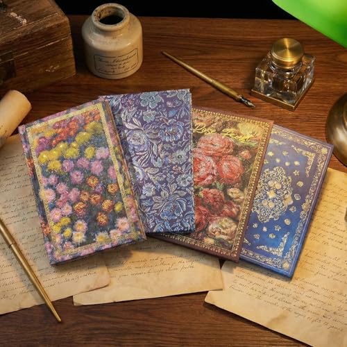 Hardcover Lined Journal - 224 Pages 100GSM Thick A5 Notebook with Gilded Edges & Gold Foil, Celestial Ocean Shells Mystic Diary for Women, Dream Journal