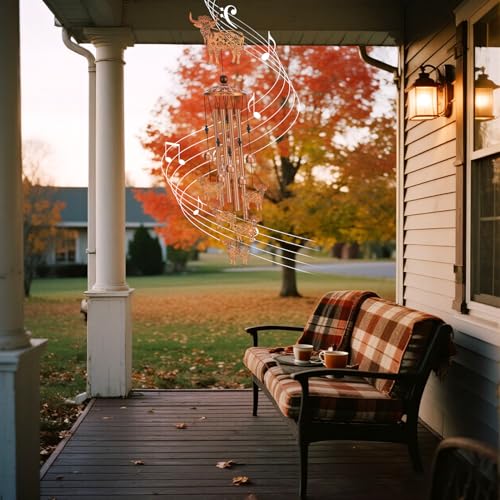 Highland Cow Wind Chimes for Outside Metal Windchimes Highland Cow Gifts for Women Men Garden Decor for Patio Yard Sympathy Memorial