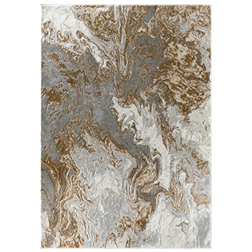 LUXE WEAVERS Marble Swirl Abstract Area Rug, Gray 6x9 - color: Grey, size: 6' x 9' (Rectangular)