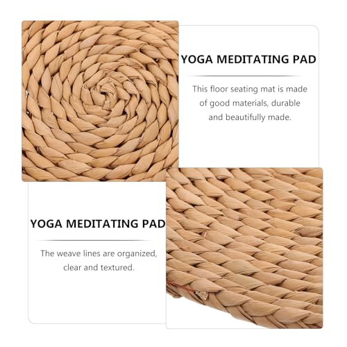 VICASKY Thickened Woven Straw Meditation Cushion 1.5cm Natural Straw Tatami Floor Seat Pad for Indoor Sitting and Zen Practice, Round 30cm Diameter Woven Floor Pillow for Home Use
