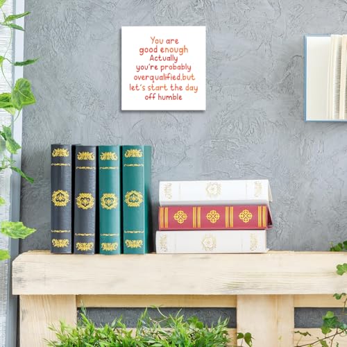 WUZYOU Inspirational Wood Box Sign 5x5 Inch - You Are Good Enough Motivational Plaque for Wall & Desk Decor, Perfect Positive Affirmation Gift - style: You are Good