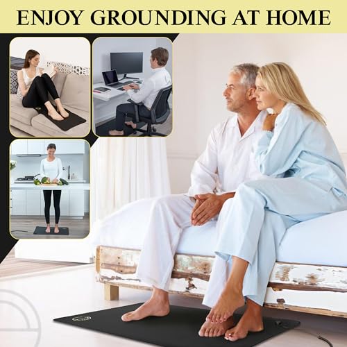 Grounding Mat for Bed 24x35in - Full Body Grounding Pad and Mattress Cover for Pain, Inflammation and Restful Sleep, Includes 15 Feet Cord and Outlet Tester for Safe Use