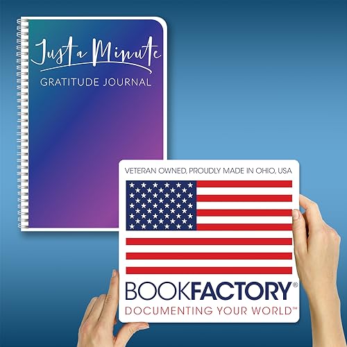BookFactory Just a Minute Gratitude Journal/A Minute A Day Diary/Mindfuless Log Book - 100 Pages, Wire-O, 6'' x 9'' (DX) (Made in USA) - style: Minute Wire-O