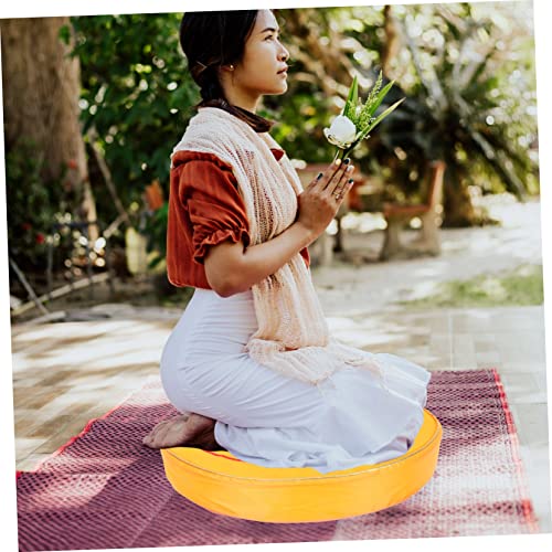 Happyyami Ancestral Hall Prayer Meditation Cushion Chanting Seat Pad Yoga Mat Design - color: Yellow
