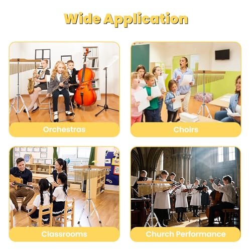 36-Bar Chimes Percussion 36 Notes Musical Instruments Single-Row Wind Chimes with 2.5-4FT Adjustable Stand Musical Percussion for Orchestras Choirs Classrooms Church Bands