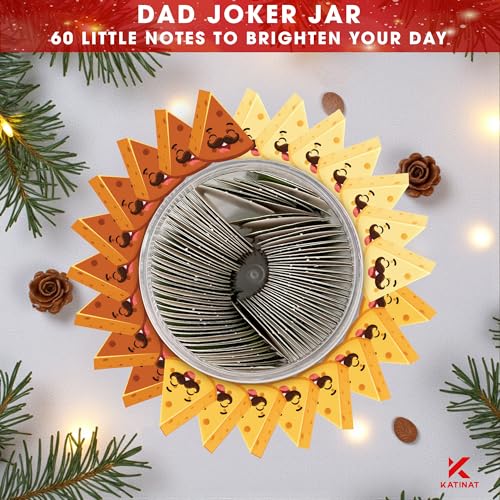 60 Dad Jokes Cards Jar, Funny Fathers Day Gift for Dad from Daughter Son Wife, White Elephant Gifts for Adults, Unique Father's Day Gag Gift for Dad, Grandpa, Father In Law, Stepdad, Husband, Men - color: Dad Jokes