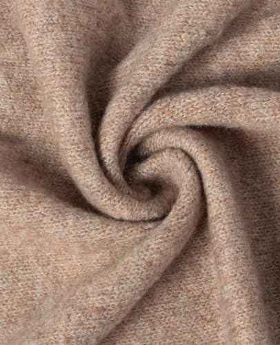 Women's Pashmina Shawl Wraps for Evening Dresses Wedding Bridal Open Front Poncho Cape Soft Large Scarf - color: Camel