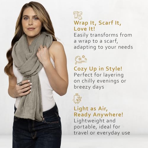Cocoon Knit Shawl Scarf for Women, Soft Pashmina Poncho Wrap, Stylish Shawl and Scarf - color: Light Green