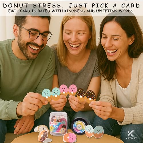 Positive Donut Jar, Emotional Inspirational Support 60 Affirmation Cards, Stocking Stuffers for Teen Girls, Birthday Gifts for Teenage Girls, Teen Girl Gifts Trendy Stuff - color: Positive Donut