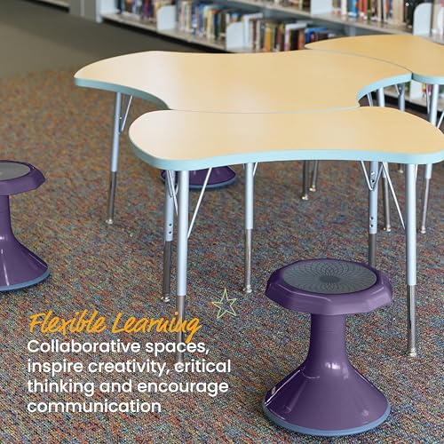 ECR4Kids ACE Active Core Engagement Wobble Stool, 15-Inch Seat Height, Flexible Seating, Eggplant - color: Eggplant