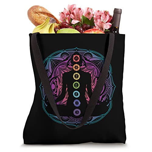 Buddhism Yoga Meditation Seven Chakra Symbols Buddhist Hindu Tote Bag