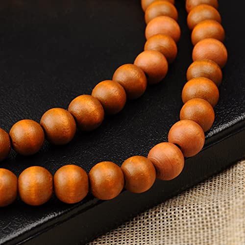 COLORFUL BLING Ethnic Natural Wood Beads Necklace for Men Women Africa Wooden Chain Chunky Strand Necklace Statement Hip Hop Jewelry - color: long