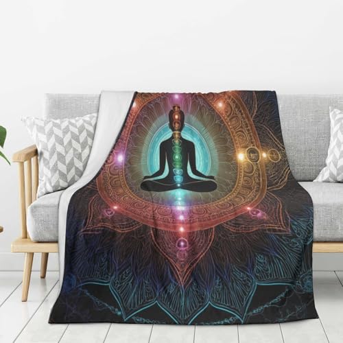 Mandala Yoga Meditative Gift Blanket Throw Blanket Lightweight Cozy Plush Bed Blanket for Bedroom Living Rooms Sofa All Season 50"x40" - size: 50"x40"