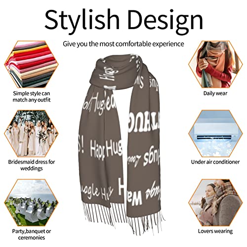 Hugs Shawl Gift For Friends And Family With Inspirational Messages Pashmina Positive Energy,Compassion,Serenity Wraps - color: Oqo03