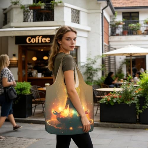 Yoga Meditation (4) For Foldable Shopping Bag, Washable Storage Tote For Work And Travel