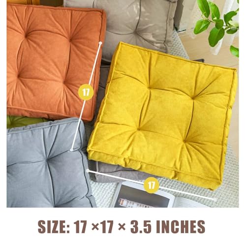 Meditation Floor Cushions 17in Square Large Pillows Seating for Adults Large Square Sitting Pillows for Tatami Living Furniture Chair Cushions Beige - color: Beige