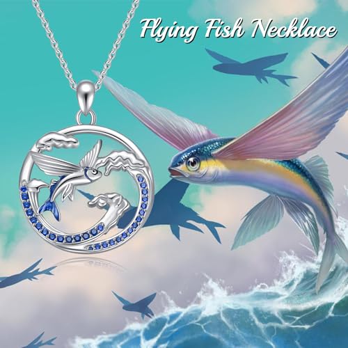 Animal Necklace 925 Sterling Silver Pendant Jewelry Gift for Women Animal Lover - style: Fish