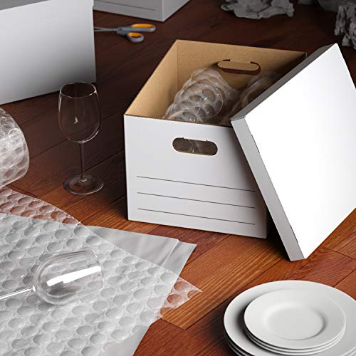 Amazon Basics Storage/Filing Boxes with Lift-Off Lid, Letter/Legal Size, Collapsible, Tape-Free Assembly, White, 16.2" L x 12.5" W x 10.5" H, 20-Pack - style: Standard 20-pack