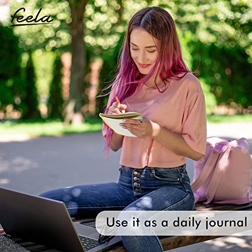 feela 8 Pack Soft Cover Journal Bulk, Notebooks College Ruled for Work, Lined Travel Journal for Women Men, Note Taking Notebook School Supplies Business Writing, 8.2” x 5.5”, A5, Lemon Yellow - color: 8 Lemon Yellow