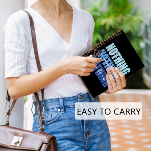 Nothing Can Stop Me Inspirational Spiral Notebook, Blue and Black Journaling Notebooks, Affirmation Spiral Journal for Girls Women Men, Motivational Office School Supplies Gifts, 5.5x8.3 In - color: nothing