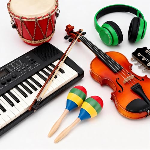 2 Pcs Maracas, 9 Inch Hand Percussion Rattles, Wooden Rumba Shaker Hand Musical Instruments with Clear Rhythm for Music Leraning (Colorful-9 Inch) - color: Colorful-9 Inch