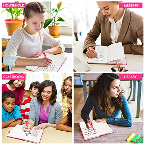 feela 3 Pack Notebooks Journals Bulk, Hardcover Notebook Classic Ruled Lined Journals with Pen Holder for Women Girls School Business Supplies, with 3 Black Pens, 120 GSM, 5.1”x8.3”, A5, Berry - color: 3 Pack berry