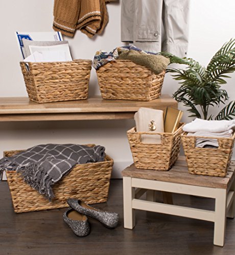 DII Hyacinth Collection Storage Baskets, Natural, Medium Set, 2 Piece - color: Natural, size: Medium Set, Single Size