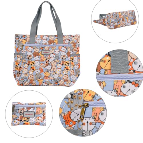 GAENMESN Women's Lightweight Waterproof Tote Bag Durable Designer Handbag with Zipper Travel Commute Everyday Use - color: Cat
