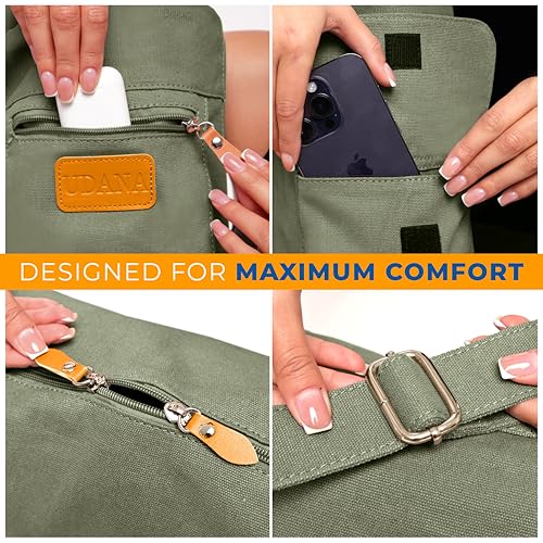 UDANA Canvas Yoga Mat Bag for Women & Men, Full-Zip Carrier with 3 Pockets & Adjustable Strap, Stylish Gym & Pilates Bag β Available in Multiple Sizes