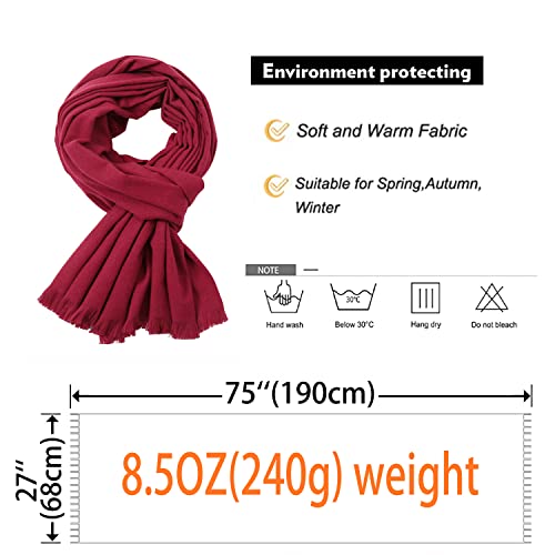 Shawl Wraps for Women Pashmina Shawls and Wraps for Evening Dresses Large Soft Scarf Winter Scarf Wedding Shawl… - color: Wine