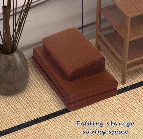 Meditation Mats,Futons, Household Folding, Thickened Fabrics, Coconut Palm, Kneeling Mats(Size:28x28inch,Color:Coffee) - color: Coffee, size: 28x28inch