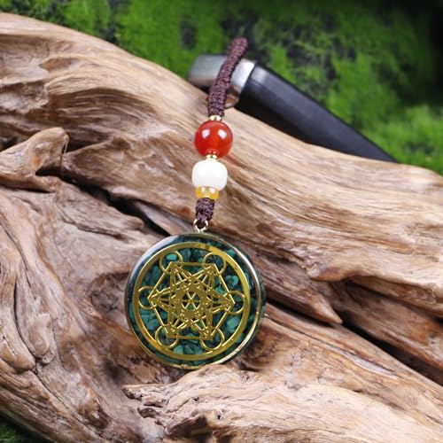Day Day Up Orgonite Necklace - Sri Yantra Rotatable Pendant For Anti Stress Anxiety & Meditation - Malachite And Tiger Stone For Spiritual Healing & Positive Energy - color: Style 4