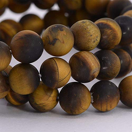 Angelstones Handmade Natural Healing Gemstone 8mm Round Beads Stretch Crystal Bracelet 7 Inch Unisex - color: Golden Tiger Eye